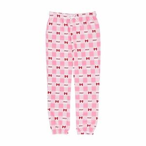 Women’s Pink Buffalo Plaid Dolly Parton Bow Joggers